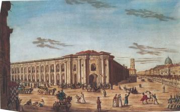 "Вид Гостиного двора". Гравюра И. А. Иванова. 1815.