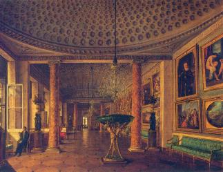 "Картинная галерея Строгановского дворца". Худ. Н. С. Никитин. 1832.