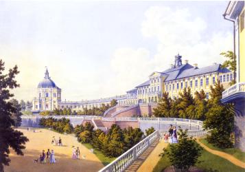 Grand Oranienbaum Palace. Watercolour by A.A.Bezeman. Circa1847.
