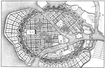 J.B.Le Blond. St. Petersburg City Plan. 1717.