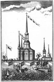 Первоначальный вид Петропавловской крепости. Гравюра середины 18 века