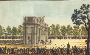 Return of the Guards Regiments to St. Petersburg on July 30, 1814. By an unknown artist. The 1810s.