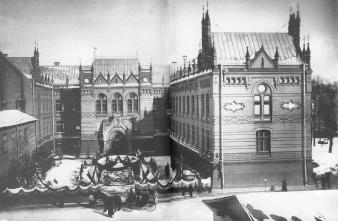 Главный фасад здания Александринского приюта для женщин, учрежденного Евангелическим приходам. Фото 1900-е