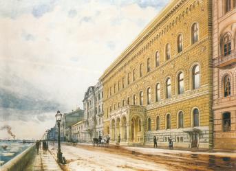 Palace of Grand Prince Vladimir Alexandrovich. Watercolour by Albert N.Benois. 1870s.