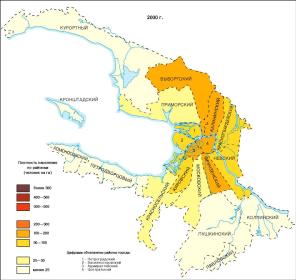 Population density of St. Petersburg in 2003.