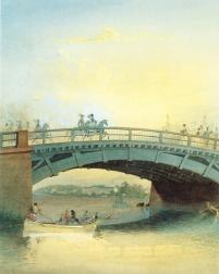 Каменноостровский мост. Акварель В.С.Садовникова. 1830-е