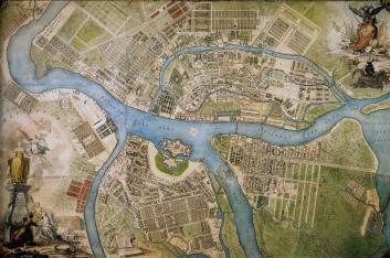План Санкт-Петербурга. Гравюра. 1753