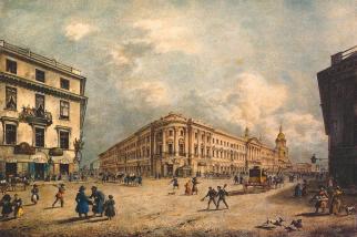 Sadovaya Street. The House of Savva Yakovlev. Lithograph by K. P. Beggrow. 2nd half of 1820-1830s