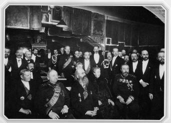Meeting of the Ancient Written Records' Aficionados Society in the Sheremetev Palace (Fountain House). Photo, 1900s