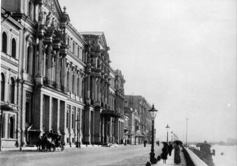 Dvortsovaya Embankment. Photo, 1900s.