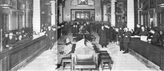 Операционный зал Сибирского торгового банка. Фото 1910-х гг.