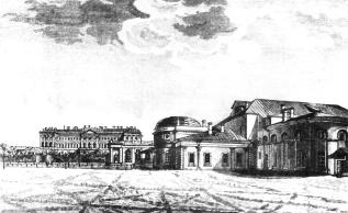 Maly Theatre. Engraving, 1820s.