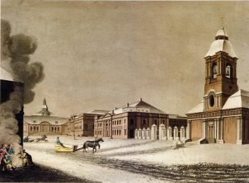 Вид на Арсенал и Литейный двор. Д.Кларк, М.Дюбург по оригиналу Морнея. 1815