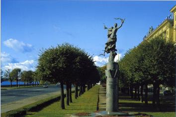 Monument To the Three-Hundredth Anniversary of the Russian Navy on Petrovskaya Embankment.