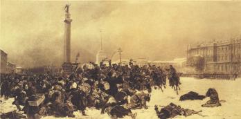 Bloody Sunday. Lithograph, the early 20th century.