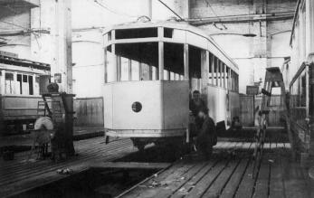 Leonov Tram Depot. A Repair Shop. Photo, 1933.