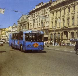 Excursion trolleybus on Nevsky Prospect.