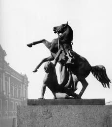 P.K.Klodt. Sculptural group Taming a Horse on Anichkov Bridge.
