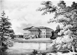 "Английский дворец". Литография К. К. Шульца. Сер. 19 в.