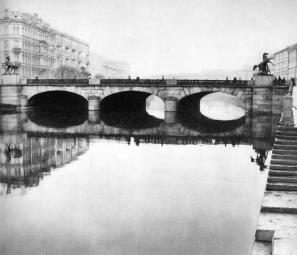 Anichkov Bridge across the Fontanka River.