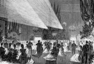 Ball in Engineers’ Castle on November 29, 1869. Engraving by L.A.Seryakov. 1869.