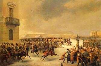 Cavalry Guards Regiment on December 14, 1825. By V.F.Timm. 1853.