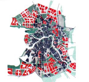 Project of general plan for Leningrad development in 1958-66. Leaders V.A.Kamensky and A.I. Naumov.