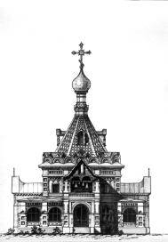 Духовская церковь на Фарфоровском кладбище. Проект А. Ф. Красовского