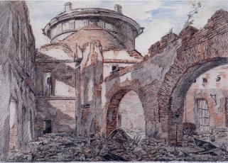 "Литовский замок". Литография П. А. Шиллинговского. 1922.