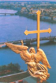 Angel with the Cross, crowning the belltower of the SS. Peter&Paul Cathedral.