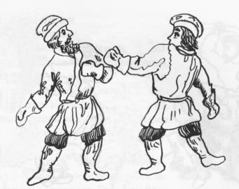 Fist Fighters. Folk print.1878.