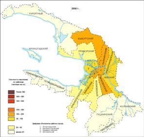 Плотность населения Санкт-Петербурга 2003