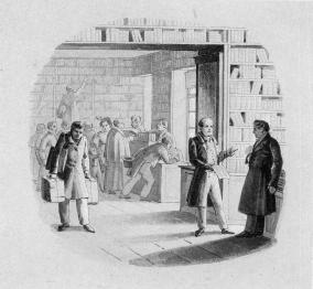 "В лавке А. Ф. Смирдина на Невском проспекте". Рис. А. П. Сапожникова. 1833-34.