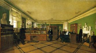 "Собрание у В. А. Жуковского". Худ. Г. К. Михайлов, А. Н. Мокрицкий и др. 1834-35.