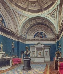 Exhibition Hall in the House of Countess Laval. Watercolour by M.N.Vorobyev. 1819.