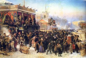K.E.Makovsky. Open-Air Festivals during Shrovetide on Admiralty Square in St.Petersburg. 1869.