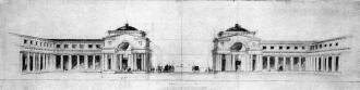 Project of the New Petersburg Ensemble on Goloday Island. Architect I.A.Fomin. 1912. Fragment.