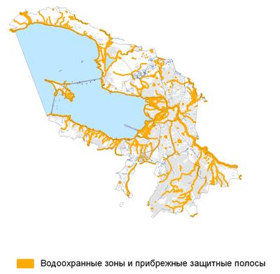 Схема «Водоохранные зоны и прибрежные защитные полосы» «Официальный портал Администрации СПб.».