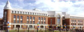 The new school for 825 pupils with two swimming-pools, more than one gymnasiums and the modern equipment of school rooms was opened in the framework of the realization of the programme for the 300th anniversary of the foundation of  Tsarskoye Selo.